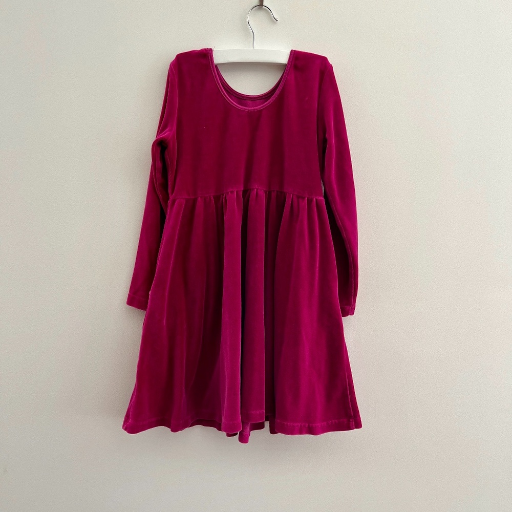 Hanna Andersson Super Twirl Velour Dress Mulberry